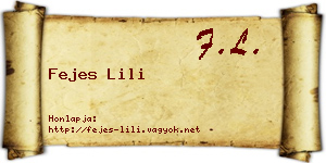 Fejes Lili névjegykártya